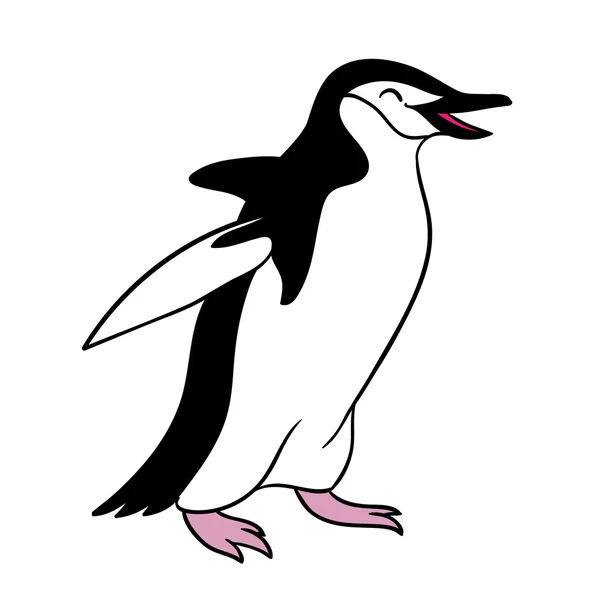 Niedlicher Chinstrap-Pinguin im Cartoon-Stil. — Stockvektor