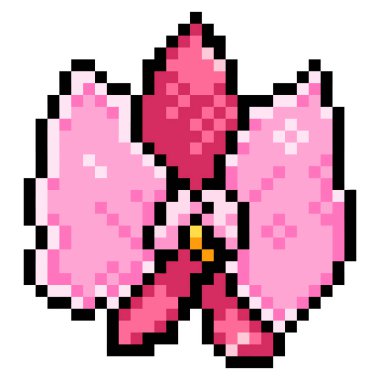 Pembe orkide çiçek yaprağı pikseli renkli resim kare beyaz arkaplanda izole edilmiş..