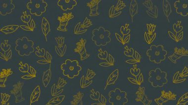 Karmaşık buketli karalama çiçekleri ve tekstil baskıları, kırtasiye malzemeleri, duvar kağıtları ve ev dekorasyonu ürünleri için uygun yapraklar..