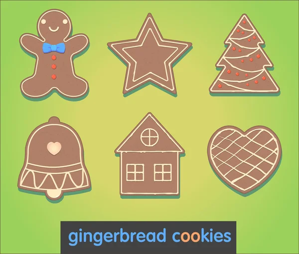 Navidad gingerbread.set — Vector de stock