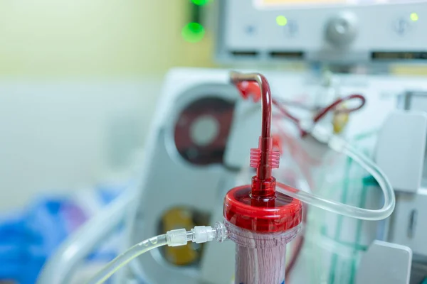 Uzman, sürekli renal yenileme terapi ekipmanlarını, enjeksiyon pompasını ve hemodiyaliz makinesini kontrol ediyor..