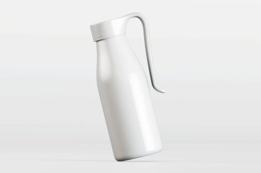 Beyaz arka planda izole edilmiş gerçekçi beyaz şişe rengi