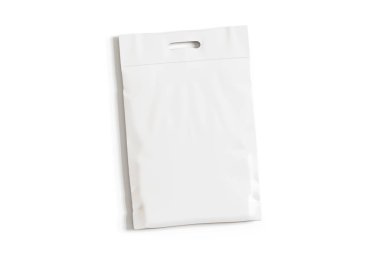 Plastik torba beyaz renk izole arkaplan