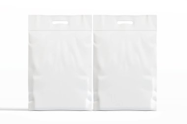 Plastik torba beyaz renk izole arkaplan