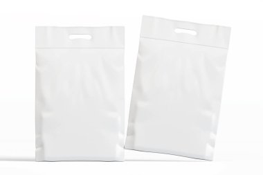 Plastik torba beyaz renk izole arkaplan