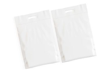 Plastik torba beyaz renk izole arkaplan