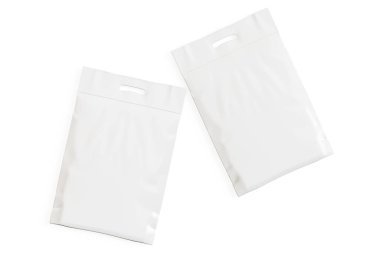 Plastik torba beyaz renk izole arkaplan