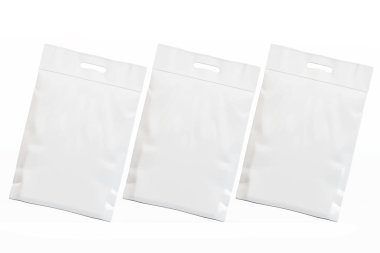 Plastik torba beyaz renk izole arkaplan