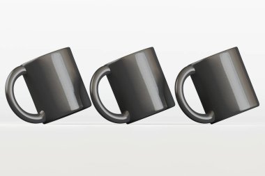 Gerçekçi 3d render seramik kupa beyaz arkaplanda izole