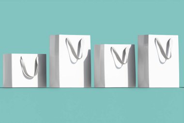 Alışveriş torbası beyaz renk 3D oluşturucu