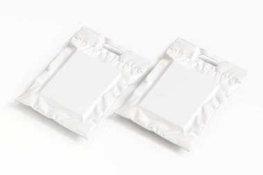 Plastik torba beyaz renkli 3d oluşturma koleksiyonu