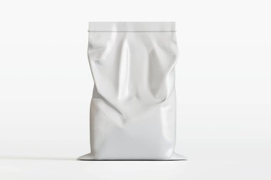 Kahve kesesi beyaz 3D renkte.