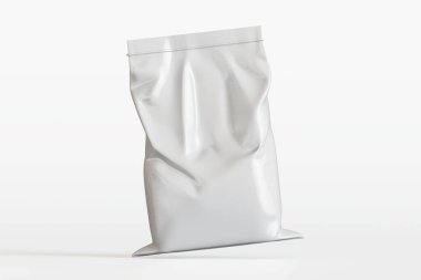 Kahve kesesi beyaz 3D renkte.