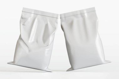 Kahve kesesi beyaz 3D renkte.