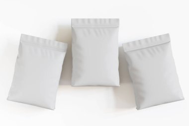 Kese ambalajlama beyaz renk 3d oluşturma