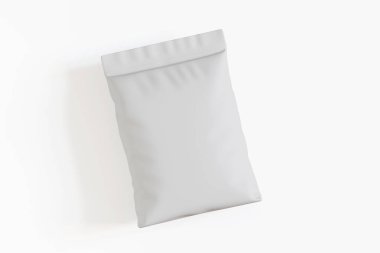 Kese ambalajlama beyaz renk 3d oluşturma