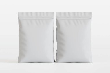 Kese ambalajlama beyaz renk 3d oluşturma