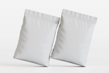 Kese ambalajlama beyaz renk 3d oluşturma