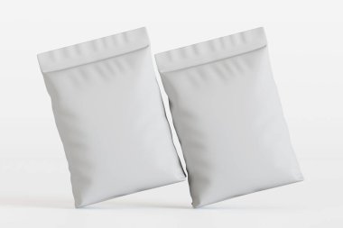 Kese ambalajlama beyaz renk 3d oluşturma