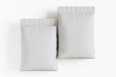 Kese ambalajlama beyaz renk 3d oluşturma