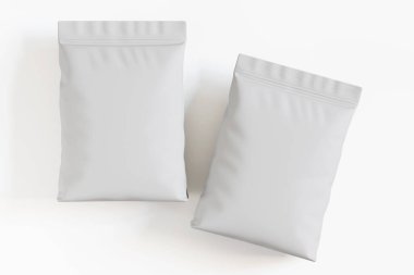 Kese ambalajlama beyaz renk 3d oluşturma