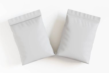 Kese ambalajlama beyaz renk 3d oluşturma