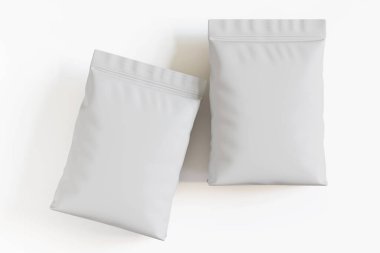 Kese ambalajlama beyaz renk 3d oluşturma