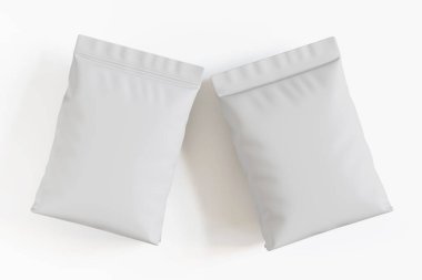 Kese ambalajlama beyaz renk 3d oluşturma