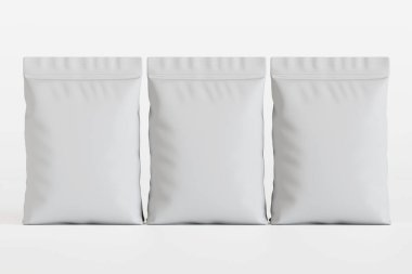 Kese ambalajlama beyaz renk 3d oluşturma