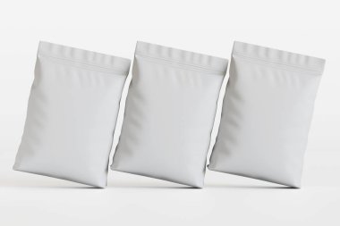 Kese ambalajlama beyaz renk 3d oluşturma