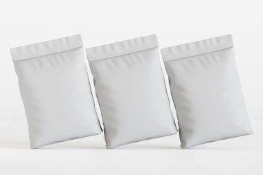 Kese ambalajlama beyaz renk 3d oluşturma