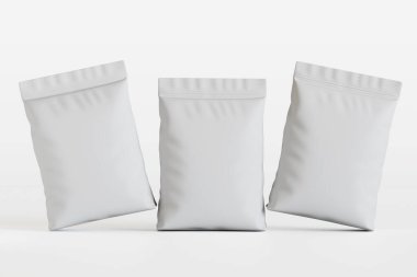 Kese ambalajlama beyaz renk 3d oluşturma