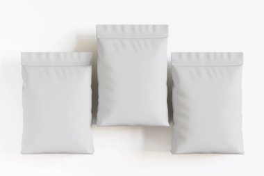 Kese ambalajlama beyaz renk 3d oluşturma