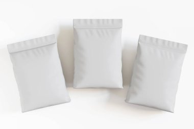 Kese ambalajlama beyaz renk 3d oluşturma