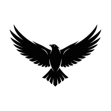 Uçan Kuş Simgesi Vektörü. Küçük Yayılmış Kanat Özgürlük Sembol Vektörü