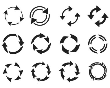 Dairesel Ok Simgesi Ayarlama Vektörü. Döngü Sembol Vektörünü Yeniden Yükle