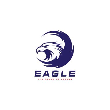 Kartal Çemberi Logo Vektörü. Güçlü Şahin Maskotu Simgesi Vektörü
