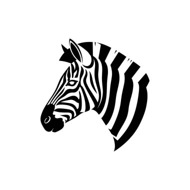 Zebra Baş Simge Vektörü. Vahşi Hayvan Silüet Vektörü