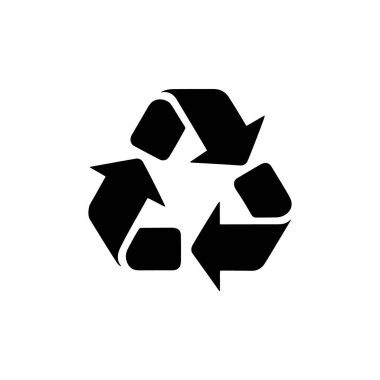 Siluet Simgesi Vektörünü Geri Döndür. Siyah Eko Sembol Vektörü