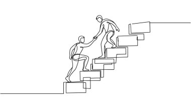 El Merdiveni Vektörü 'ne yardım ediyorum. Devamlı Takım Çalışması Başarı Destek Çizgisi Sanat Vektörü