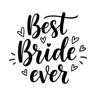 Gelinlerin En İyi Gelini Harf Harfleri Düğün Alıntı Vektörü İllüstrasyonu