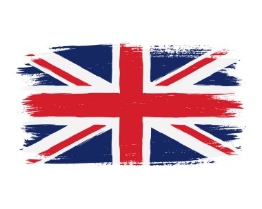 Birleşik Krallık Bayrak Fırça Vuruşu Biçimli Birleşik Krallık Ulusal Bayrağının Vektör İllüstrasyonu
