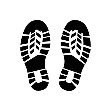 Ayakkabı izi izi siluet yürüyüş yolu konsepti vektörü