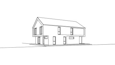 Emlak ve emlak kavramı için en az ev çizgisi çizimi