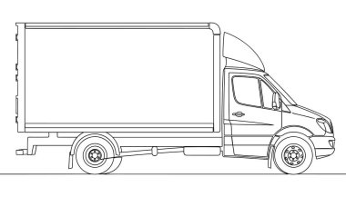 Lojistik ve nakliye hizmetleri için teslimat kamyonu çizimi