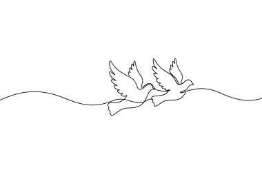 Uçan kuşlar en az sanat çizgisi çizimi