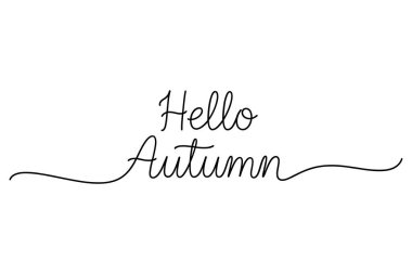 Merhaba Autumn el yazısıyla yazılmış asgari satır çizimi