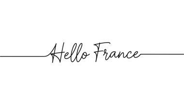 Merhaba Fransa el yazısıyla yazılmış asgari satır çizimi