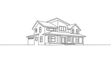 Modern konut dış hatları çizim çizimi