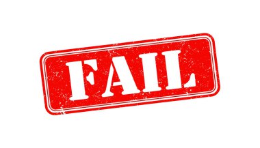 Reddetme hatası ve negatif sonuç kavramı için başarısız pul illüstrasyonu